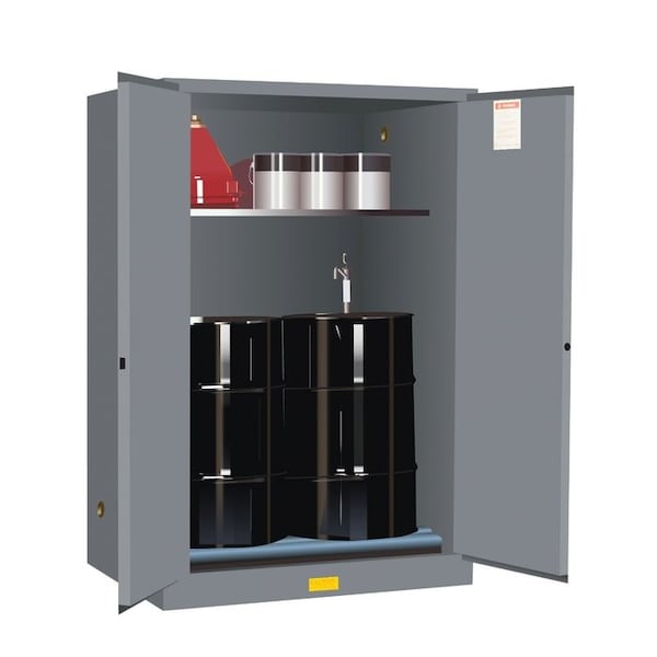 Justrite 60 gal, 1 Shelves, 18-Gauge Steel, 43 in W x 65 in H x 34 in D, Gray 899063 - main